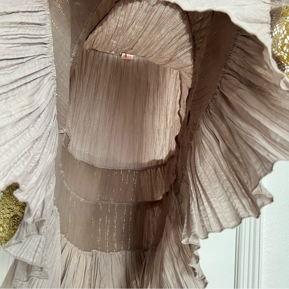 Vintage | Deco USA |  Ruffled Sparkly Flared Skirt - Picture 5 of 7